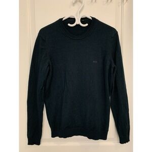 BOSS Hugo Boss Dark Forest Green Sweater Men's Small Crew Neck Lightweight 310g